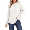 ANRABESS Womens Fall Long Sleeve Lightweight Sweaters(Cream White)