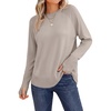 ANRABESS Womens Fall Long Sleeve Lightweight Sweaters(Gray Apricot)