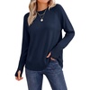 ANRABESS Womens Fall Long Sleeve Lightweight Sweaters(Indigo)
