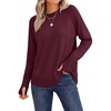 ANRABESS Womens Fall Long Sleeve Lightweight Sweaters(Wine Red)