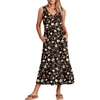 Black With Floral Red Yellow