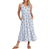 White With Floral Blue
