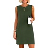 ANRABESS Womens Wrinkle Free Summer Casual Sleeveless Mini Dresses(Army Green)