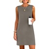 ANRABESS Womens Wrinkle Free Summer Casual Sleeveless Mini Dresses(Coffee Grey)