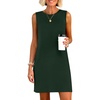 ANRABESS Womens Wrinkle Free Summer Casual Sleeveless Mini Dresses(Deep Green)