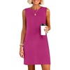 ANRABESS Womens Wrinkle Free Summer Casual Sleeveless Mini Dresses(Hot Pink)