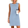 ANRABESS Womens Wrinkle Free Summer Casual Sleeveless Mini Dresses(Light Blue)