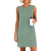 ANRABESS Womens Wrinkle Free Summer Casual Sleeveless Mini Dresses(Light Green)