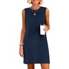 ANRABESS Womens Wrinkle Free Summer Casual Sleeveless Mini Dresses(Navy Blue)
