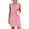 ANRABESS Womens Wrinkle Free Summer Casual Sleeveless Mini Dresses(Pink)