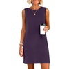 ANRABESS Womens Wrinkle Free Summer Casual Sleeveless Mini Dresses(Purple)