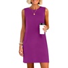 ANRABESS Womens Wrinkle Free Summer Casual Sleeveless Mini Dresses(Purple Red)