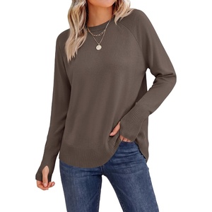 ANRABESS Womens Fall Long Sleeve Lightweight Sweaters(Nutmeg)
